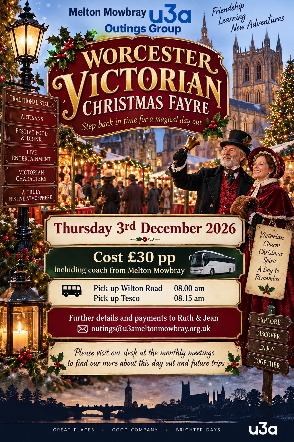 Worcester Christmas Markets Trip by the Outings Group